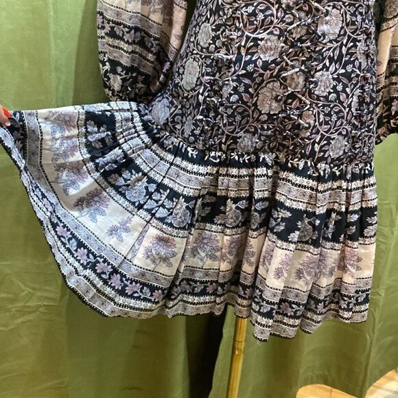 Zimmermann Purple and Pink Fit and Flare Dress with Bishop Sleeves, US4 - Picture 5 of 9